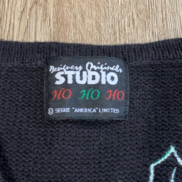 Vtg Designer Originals Studio Santa Ugly Sweater Vest 90’s Christmas Sz Large - Picture 2 of 5